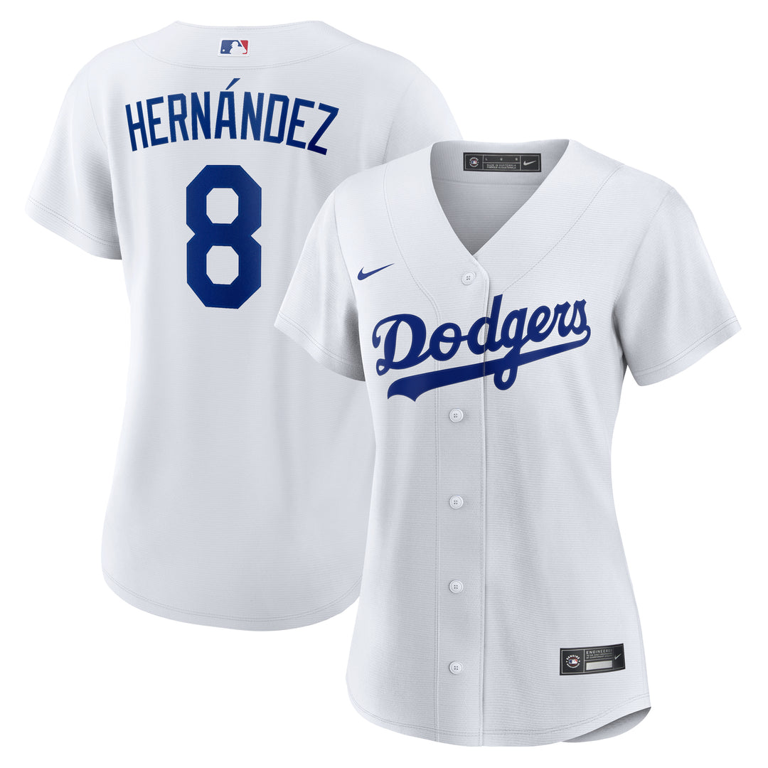 Los Angeles Dodgers Women's Kike Hernandez #8 Replica White Jersey - THE 4TH QUARTER