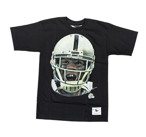 Raiders Mens T-Shirt Mitchell & Ness Big Face Charles Woodson Tee Black