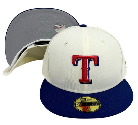 Texas Rangers Fitted 59Fifty New Era Chrome Blue Cap Hat Grey UV
