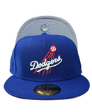 Los Angeles Dodgers Fitted New Era 59Fifty Fly Ball Blue Cap Hat Grey UV