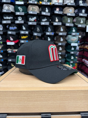 Mexico Snapback 9Forty New Era A-Frame Black Mexico Flag Patch Hat Cap Green UV