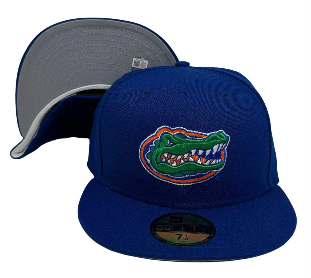 Florida Gators Fitted 59Fifty New Era Blue Cap Hat Grey UV - THE 4TH QUARTER