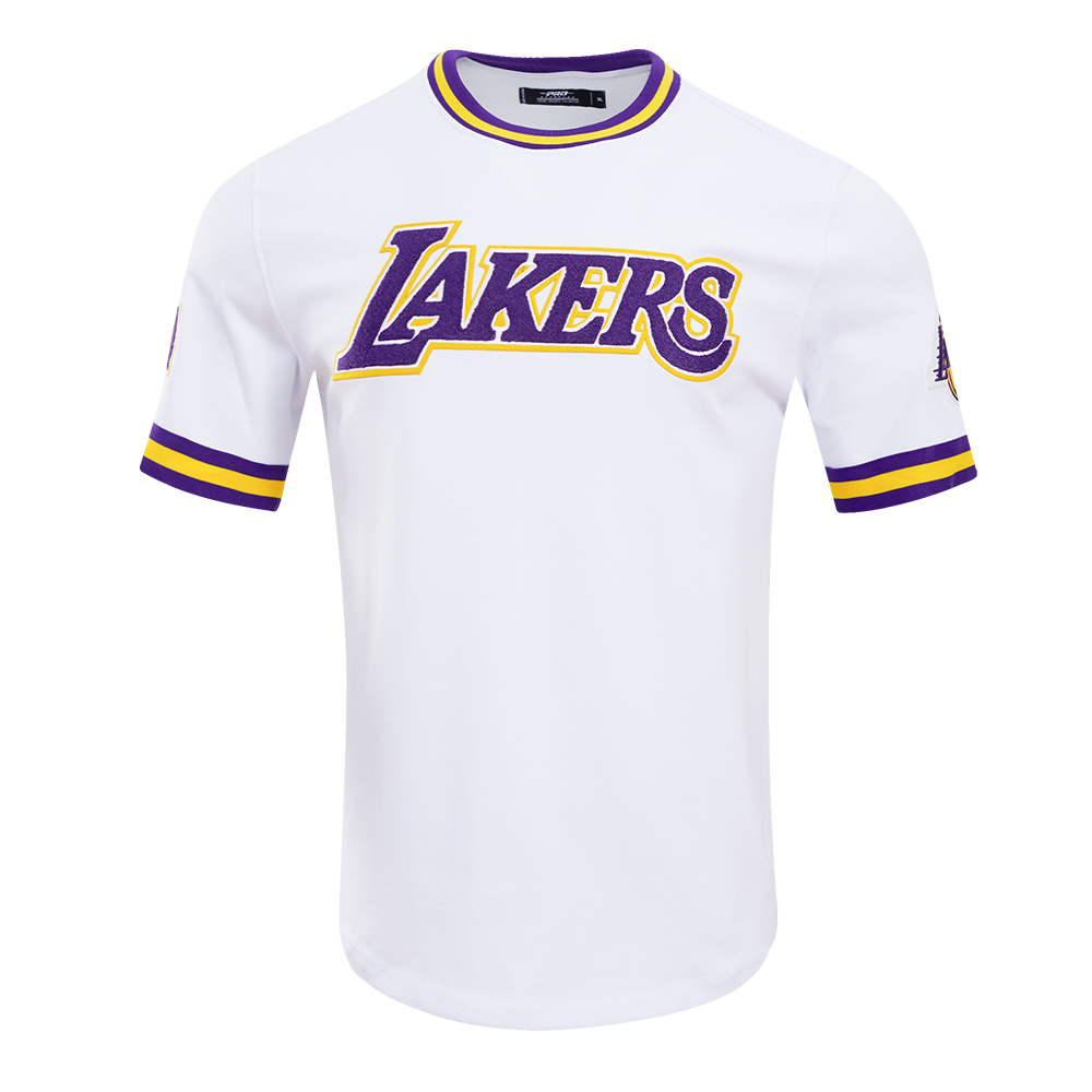 Los Angeles Lakers Pro Standard Men's Premium T-Shirt Classic Chenille White - THE 4TH QUARTER