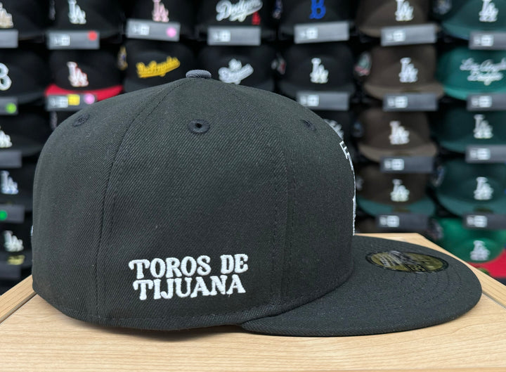 Toros de Tijuana New Era 59Fifty Team Patch Fitted Black White Hat Cap Black UV - THE 4TH QUARTER