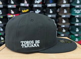 Toros de Tijuana New Era 59Fifty Team Patch Fitted Black White Hat Cap Black UV