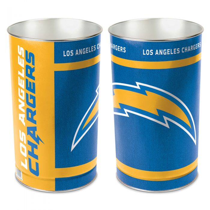Los Angeles Chargers Aluminum Wastebasket Trash Can - THE 4TH QUARTER