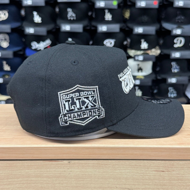 Philadelphia Eagles Snapback 9Forty New Era A-Frame SB LIX Black Hat Cap - THE 4TH QUARTER