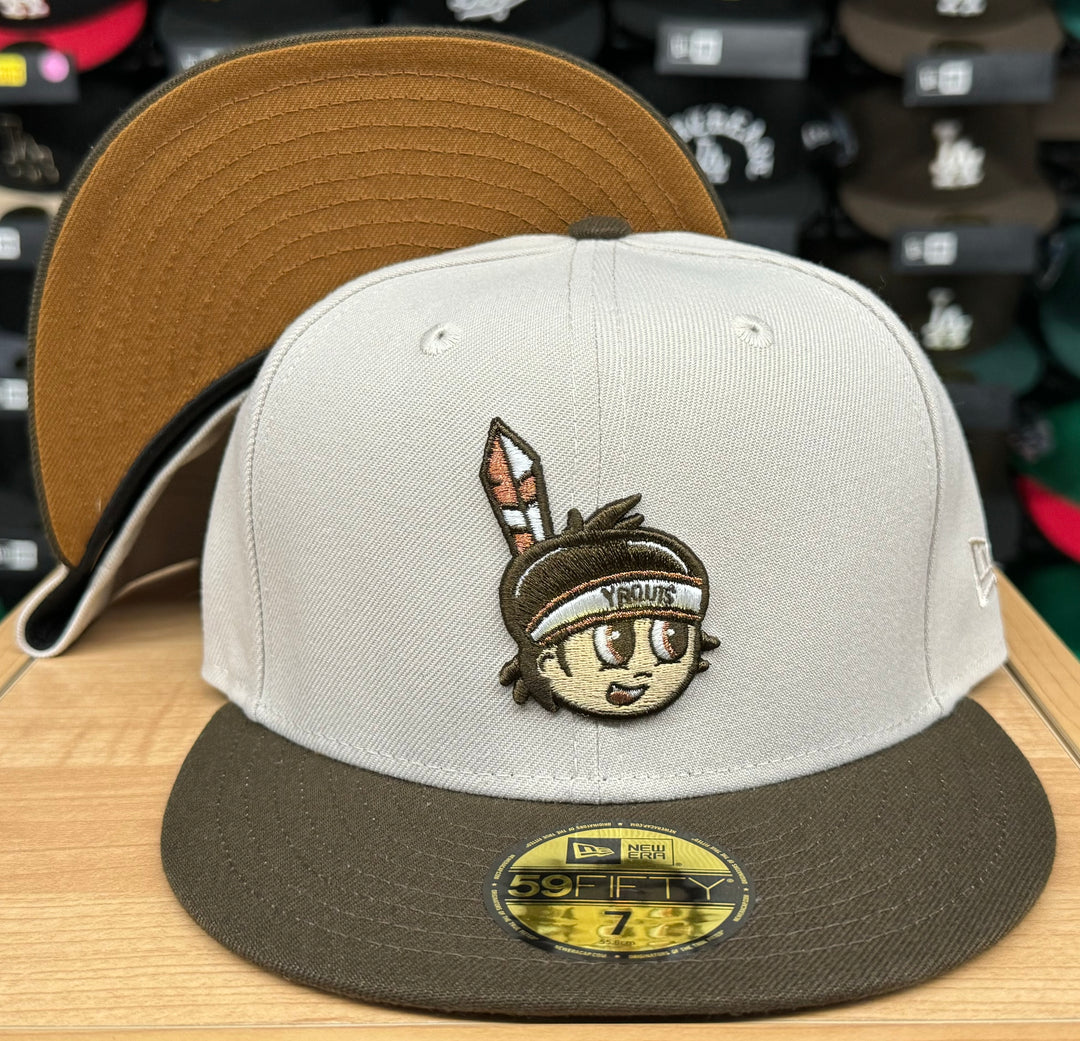 Yaquis de Obregon Fitted New Era 59Fifty Stone Brown Hat Peanut UV - THE 4TH QUARTER
