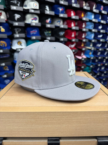 Los Angeles Dodgers New Era 2025 World Series Champions Patch 59FIFTY Fitted Hat - GREY