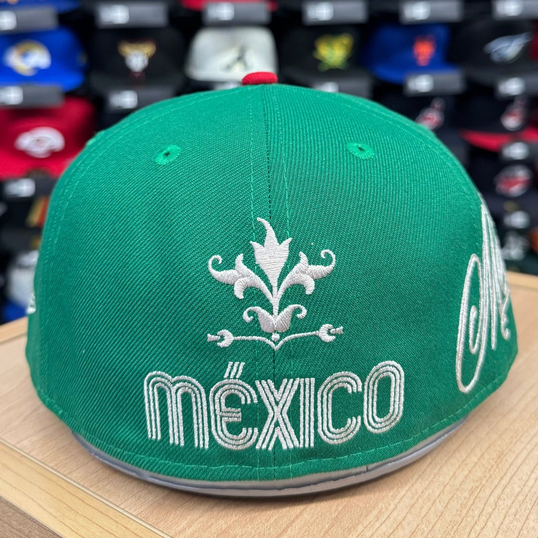 Mexico Fitted New Era 59FIFTY Mariachi Script Green Red Cap Hat - THE 4TH QUARTER