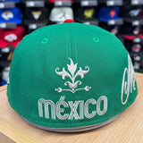 Mexico Fitted New Era 59FIFTY Mariachi Script Green Red Cap Hat - THE 4TH QUARTER