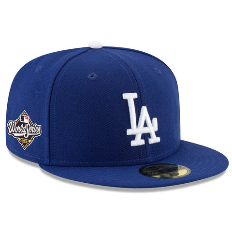 Los Angeles Dodgers New Era 2025 World Series Side Patch 59FIFTY Youth Kids Fitted Hat - Royal Blue