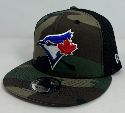 Toronto Blue Jays Snapback New Era Camo Mesh Trucker Cap Hat Grey UV