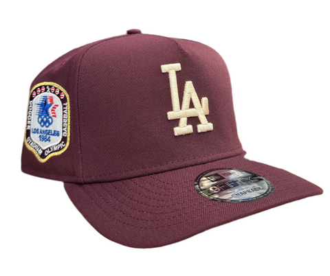 Los Angeles Dodgers Snapback 9Fifty New Era A-Frame 1984 Olympic Maroon Hat Cap