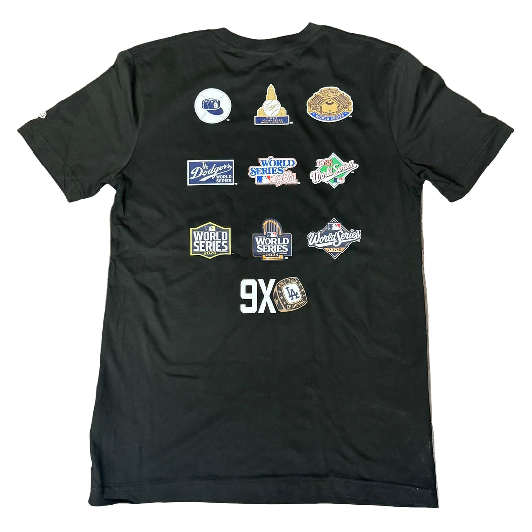 Los Angeles Dodgers Mens T-Shirt New Era 2025 World Series Heritage Tee - Black - THE 4TH QUARTER