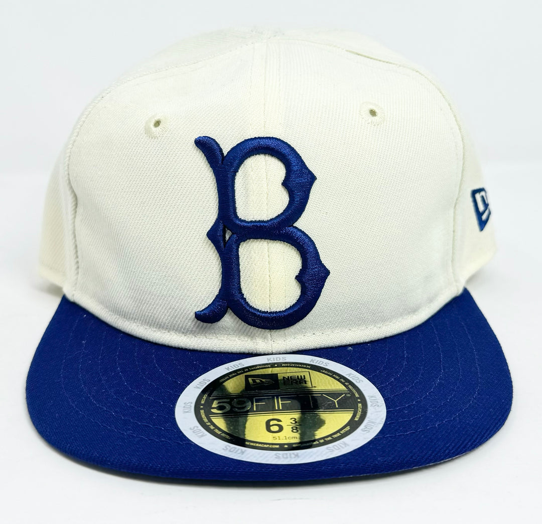 Brooklyn Dodgers Kids Fitted 59Fifty New Era Chrome Blue Cap Hat Grey UV - THE 4TH QUARTER