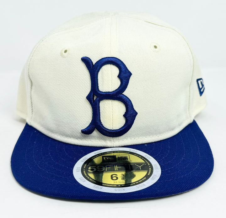 Brooklyn Dodgers Kids Fitted 59Fifty New Era Chrome Blue Cap Hat Grey UV - THE 4TH QUARTER