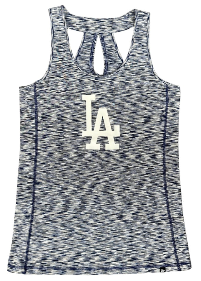 Los Angeles Dodgers Womens New Era Racerback Tank Top Heather Blue - THE 4TH QUARTER