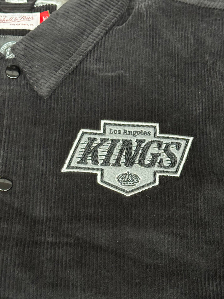 Los Angeles Kings Mens Jacket Mitchell &amp; Ness Off the Bus Corduroy Coaches Full-Snap - THE 4TH QUARTER