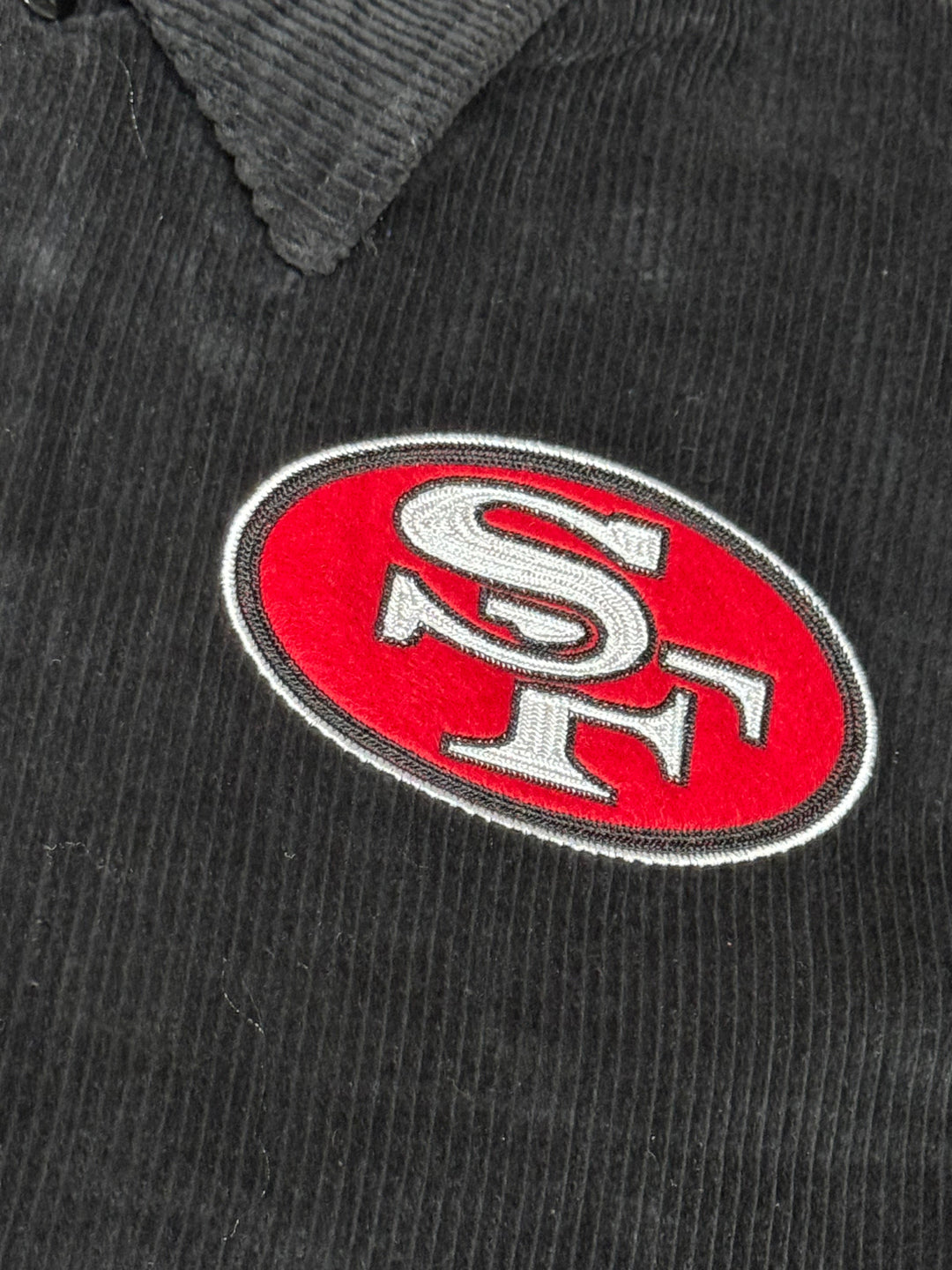 San Francisco 49ers Mens Jacket Mitchell &amp; Ness Off the Bus Corduroy Coaches Full-Snap - THE 4TH QUARTER