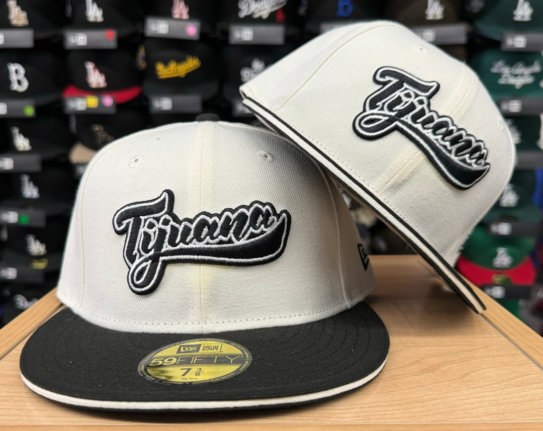 Toros de Tijuana New Era 59Fifty Wordmark Fitted Chrome Black Hat Cap Black UV - THE 4TH QUARTER