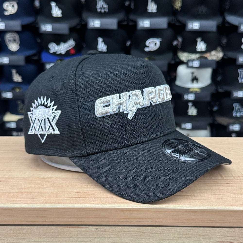 Los Angeles Chargers Snapback 9Forty New Era A-Frame SB XXIX Black Hat Cap - THE 4TH QUARTER