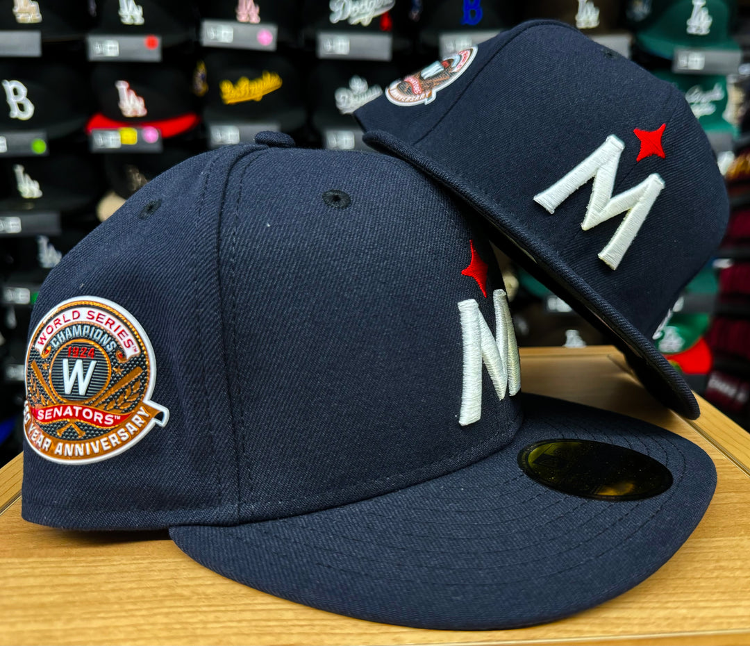 Minnesota Twins Fitted New Era 59FIFTY 100th WS Anniv. Navy Cap Hat Black UV - THE 4TH QUARTER