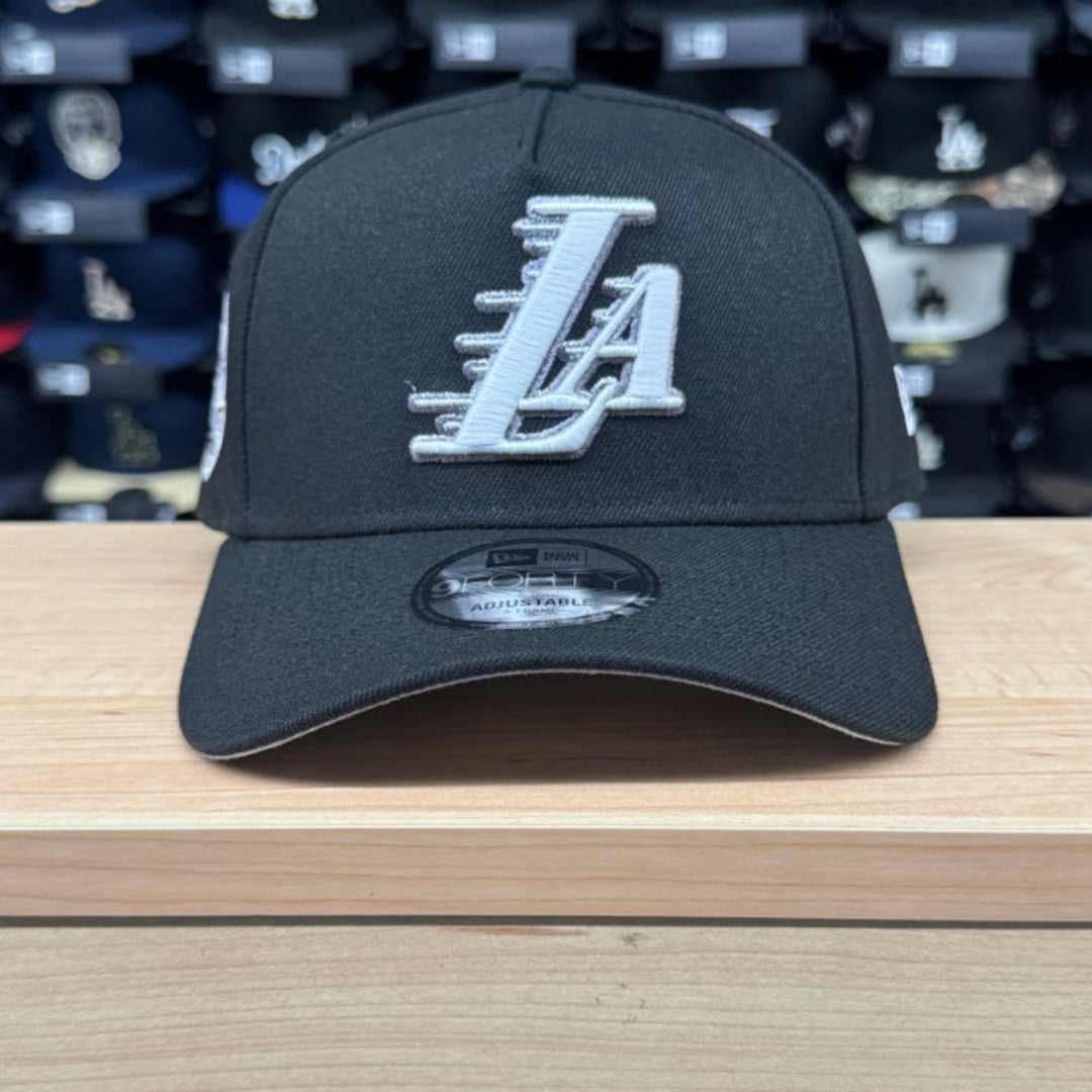 Los Angeles Lakers Snapback 9Forty New Era A-Frame 17X Champs Black Hat Cap - THE 4TH QUARTER