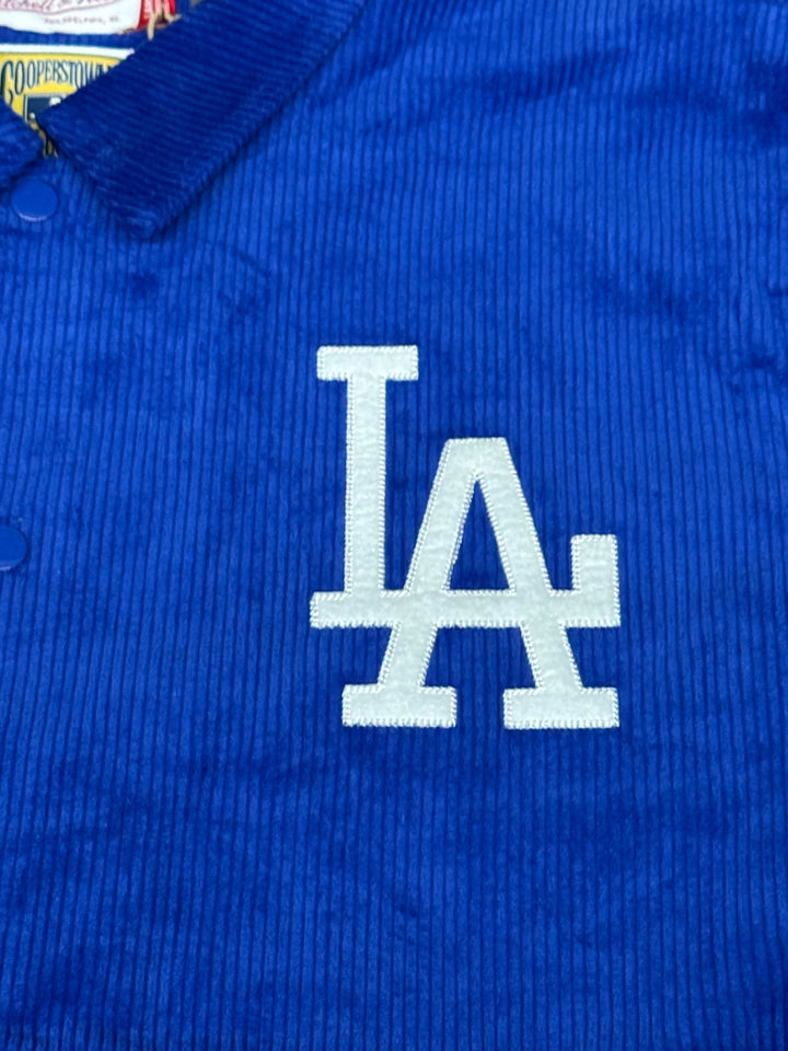 Los Angeles Dodgers Mens Jacket Mitchell &amp; Ness Off the Bus Corduroy Coaches Full-Snap - THE 4TH QUARTER