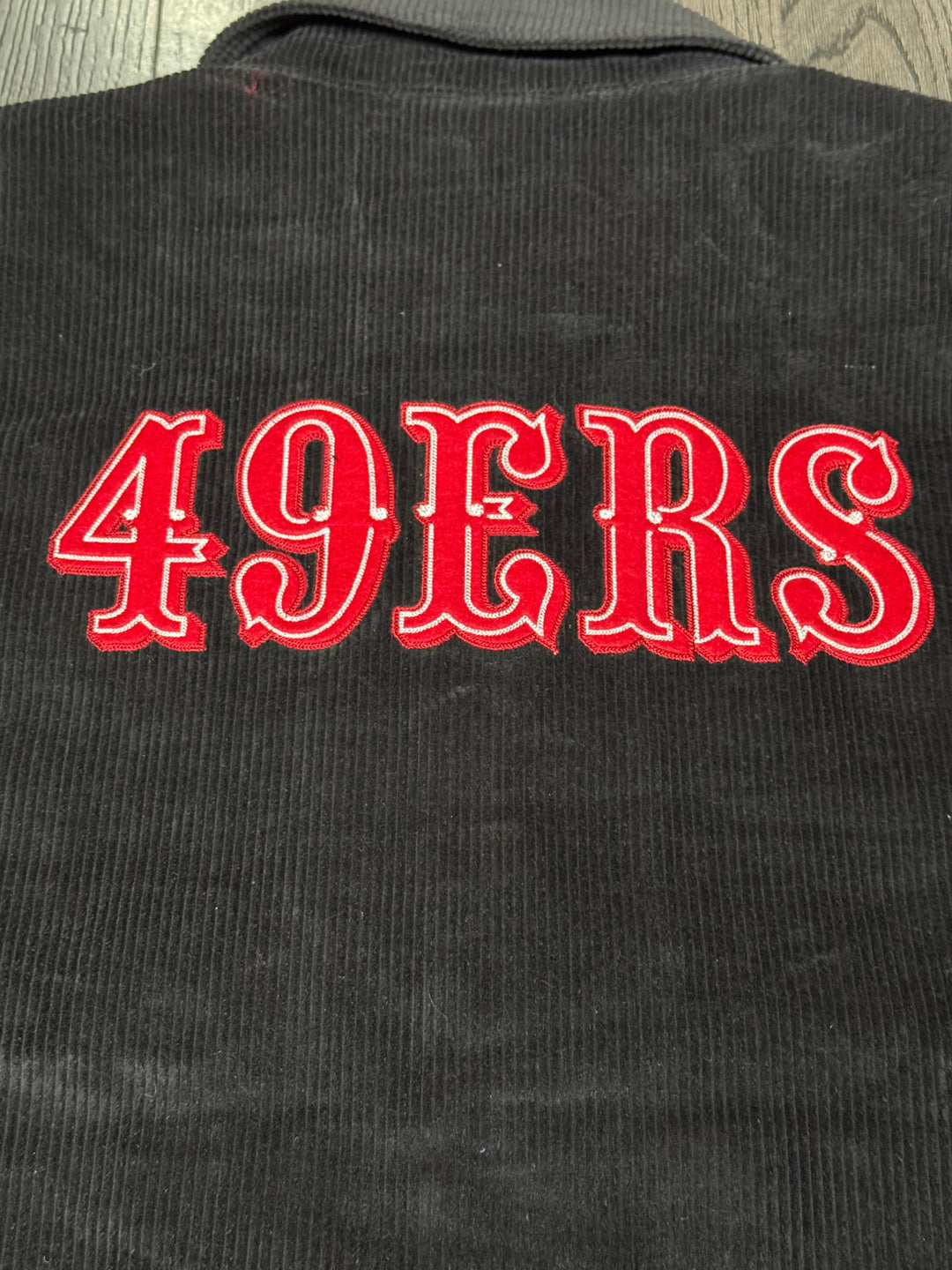 San Francisco 49ers Mens Jacket Mitchell &amp; Ness Off the Bus Corduroy Coaches Full-Snap - THE 4TH QUARTER