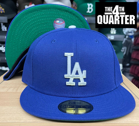 Los Angeles Dodgers Fitted New Era 59FIFTY Blue Cap Hat Green UV