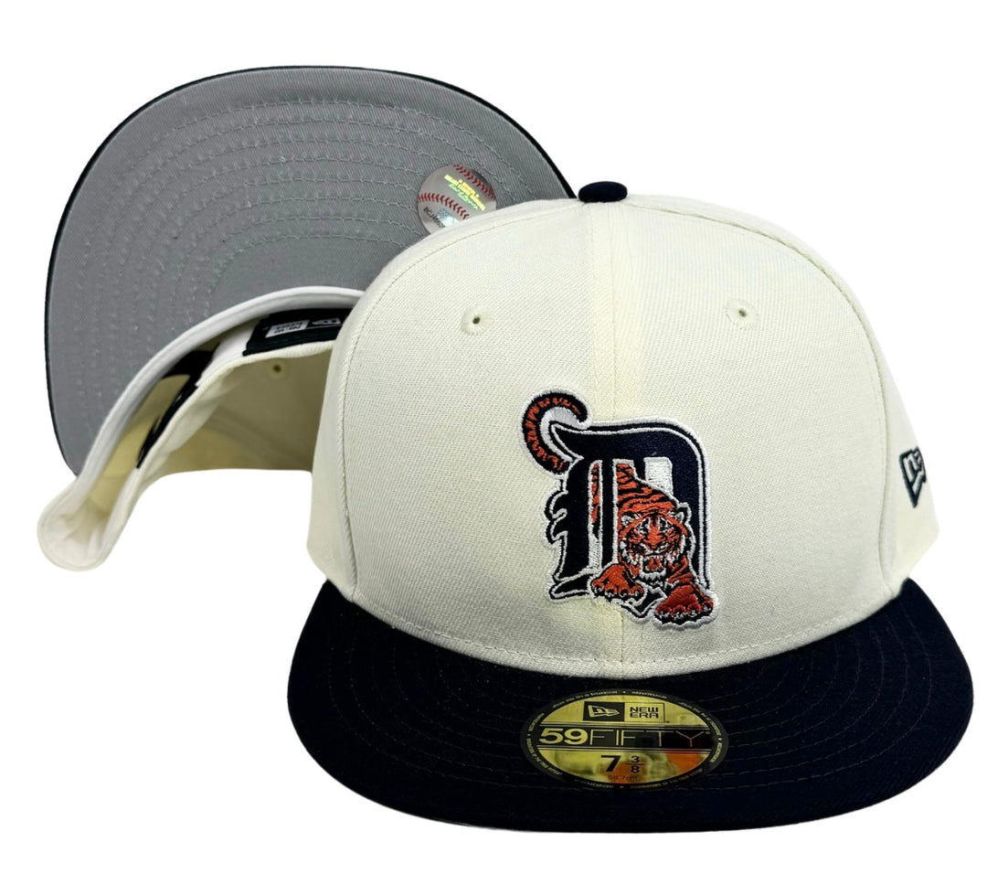 Detroit Tigers Fitted 59Fifty New Era Chrome Navy Cap Hat Grey UV - THE 4TH QUARTER