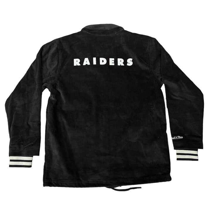 Raiders Mens Jacket Mitchell &amp; Ness Off the Bus Corduroy Coaches Full-Snap - THE 4TH QUARTER