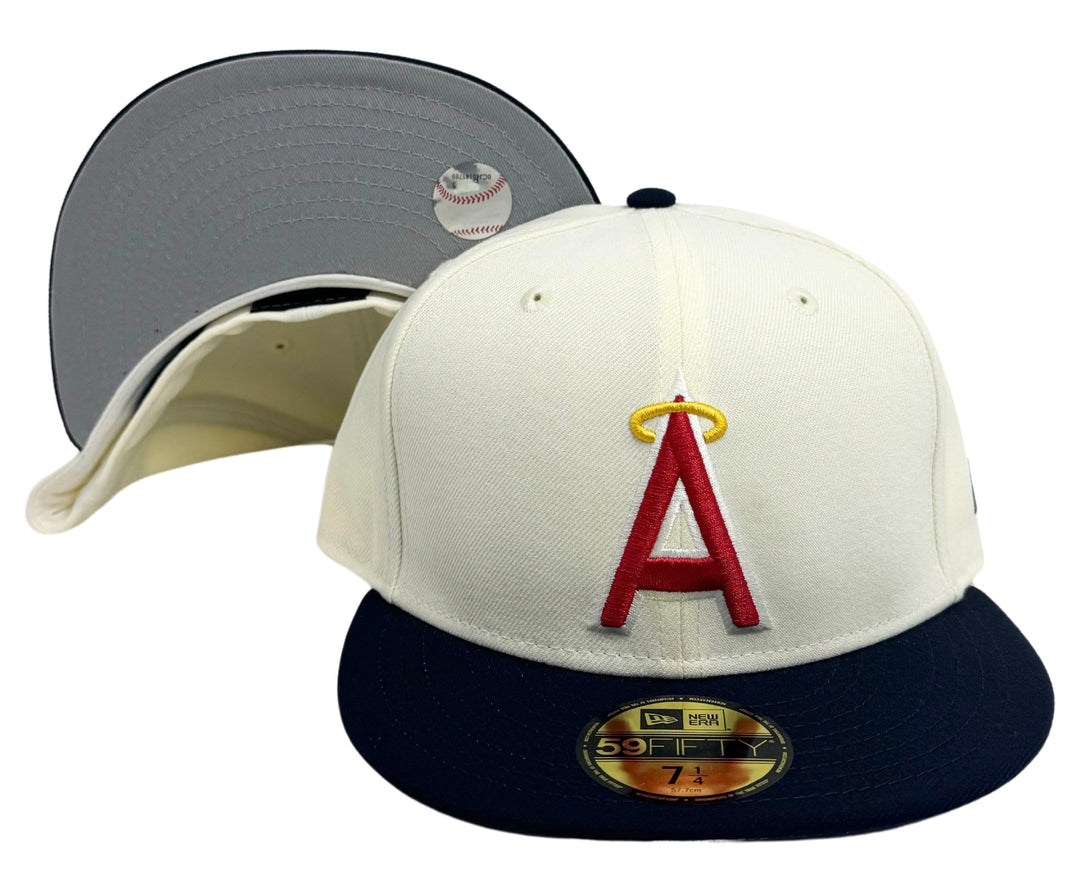 Anaheim Angels Fitted 59Fifty New Era Chrome Navy Cap Hat Grey UV - THE 4TH QUARTER