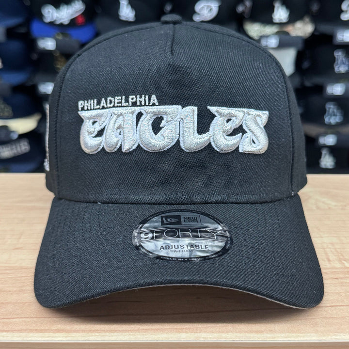 Philadelphia Eagles Snapback 9Forty New Era A-Frame SB LIX Black Hat Cap - THE 4TH QUARTER