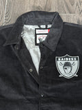 Raiders Mens Jacket Mitchell & Ness Off the Bus Corduroy Coaches Full-Snap