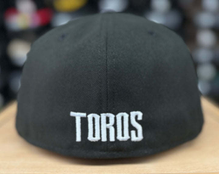 Toros de Tijuana New Era 59Fifty Team Patch Fitted Black White Hat Cap Black UV - THE 4TH QUARTER