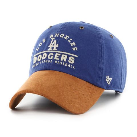 Los Angeles Dodgers Strapback '47 Brand Clean Up Adjustable Cap Hat Vintage Royal Windham Suede
