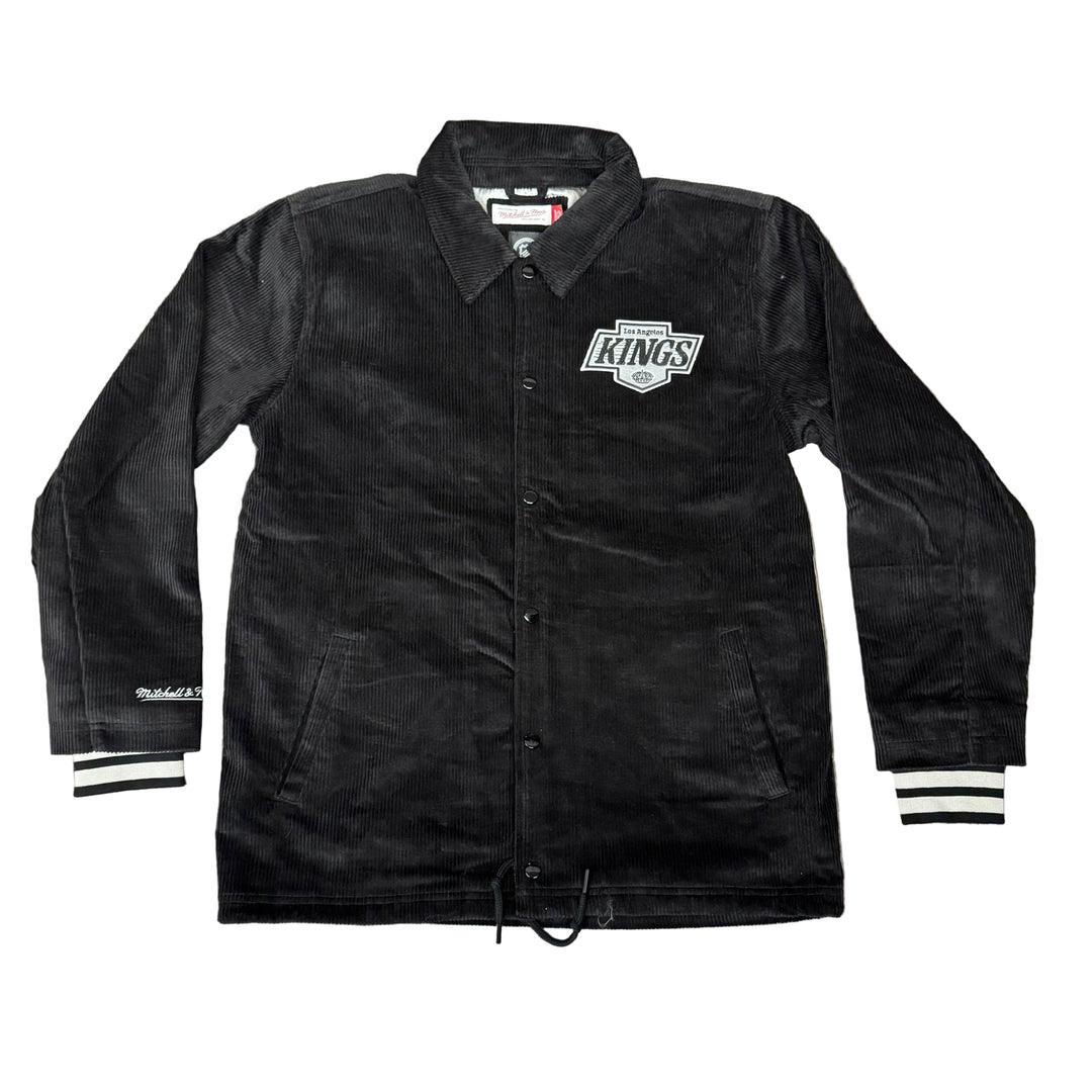 Los Angeles Kings Mens Jacket Mitchell & Ness Off the Bus Corduroy Coaches Full-Snap - THE 4TH QUARTER