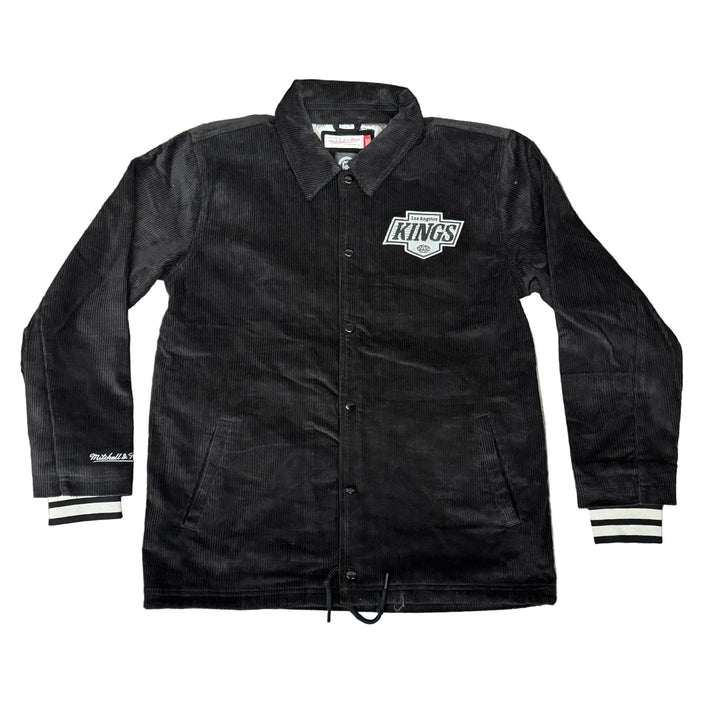 Los Angeles Kings Mens Jacket Mitchell &amp; Ness Off the Bus Corduroy Coaches Full-Snap - THE 4TH QUARTER
