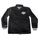 Los Angeles Kings Mens Jacket Mitchell & Ness Off the Bus Corduroy Coaches Full-Snap