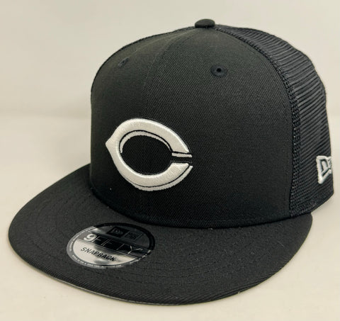 Cincinnati Reds Snapback New Era Black Mesh Trucker Cap Hat Grey UV