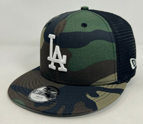 Los Angeles Dodgers Snapback New Era Camo Mesh Trucker Cap Hat Grey UV