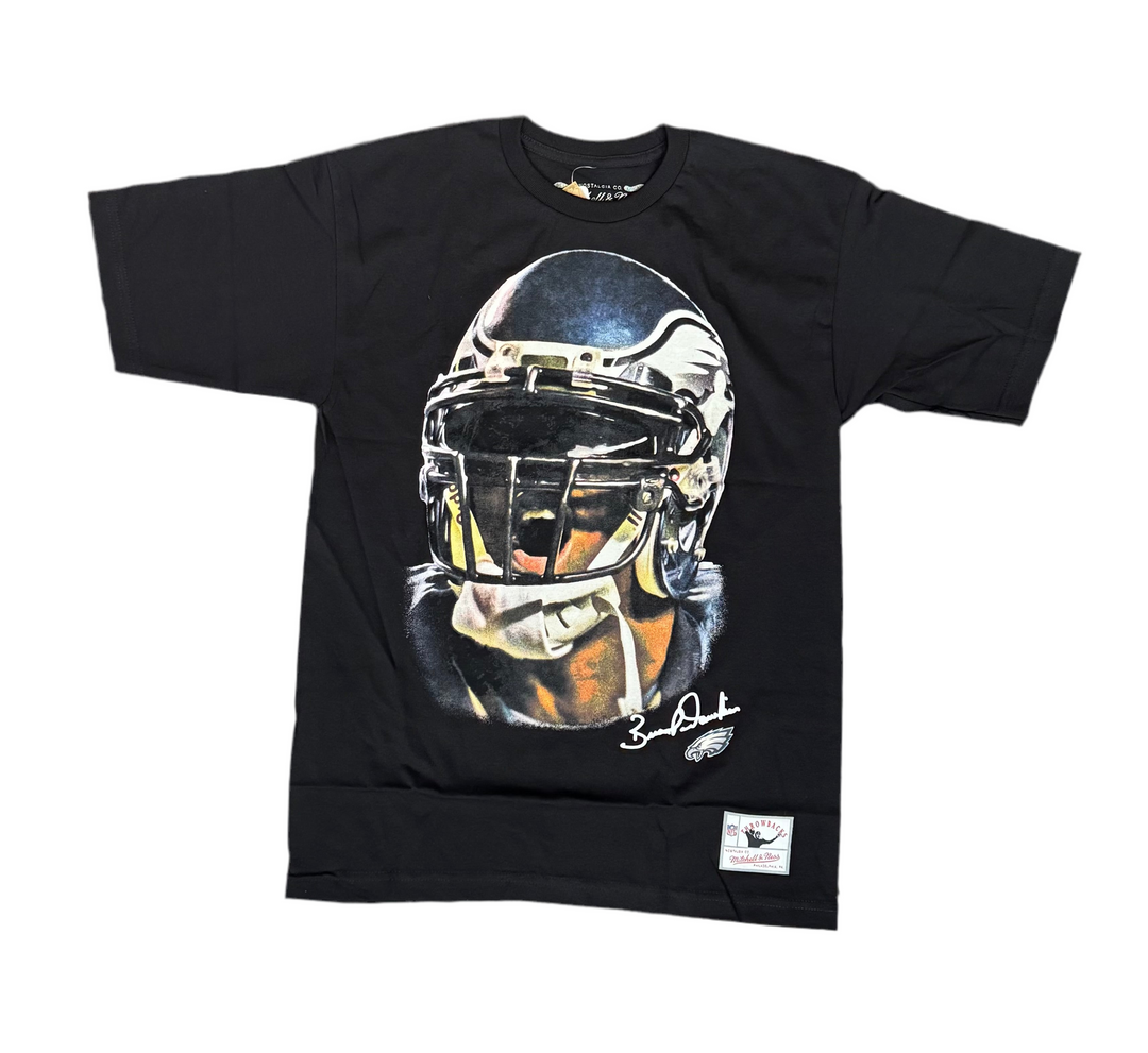 Philadelphia Eagles Mens T-Shirt Mitchell &amp; Ness Big Face Brian Dawkins Tee Black - THE 4TH QUARTER
