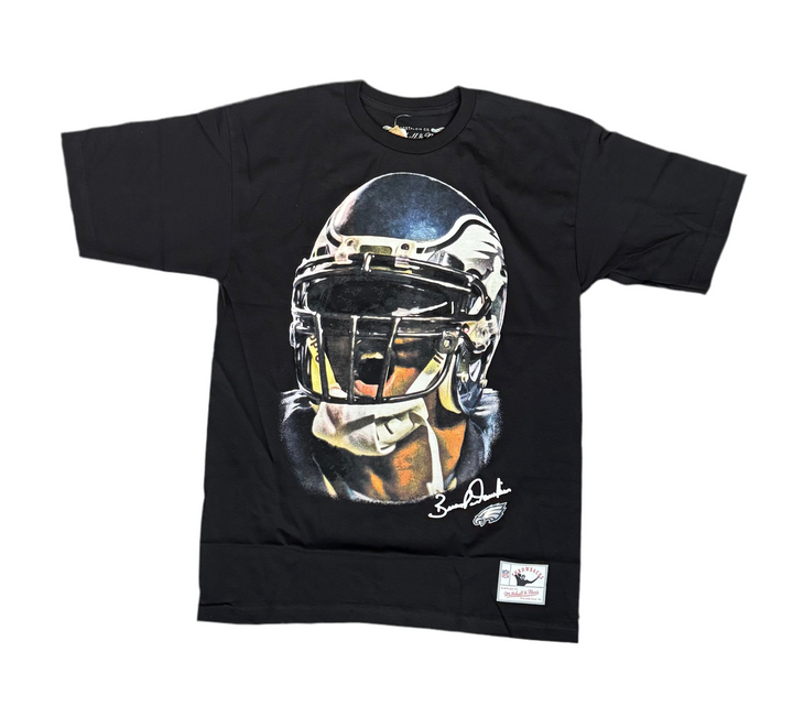 Philadelphia Eagles Mens T-Shirt Mitchell &amp; Ness Big Face Brian Dawkins Tee Black - THE 4TH QUARTER