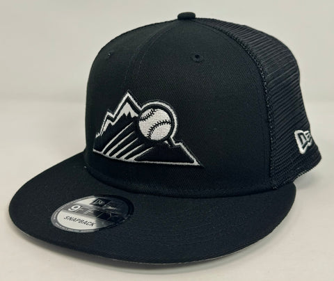 Colorado Rockies Snapback New Era Black Mesh Trucker Cap Hat Grey UV