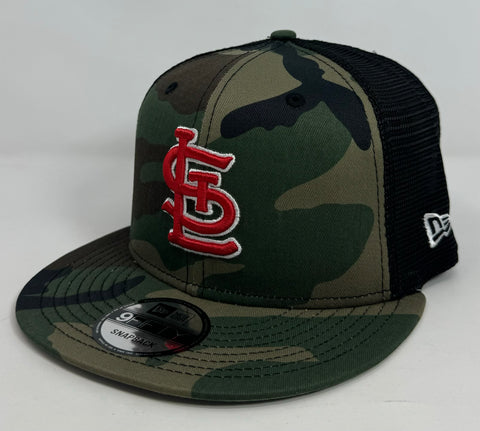 St. Louis Cardinals Snapback New Era Camo Mesh Trucker Cap Hat Grey UV
