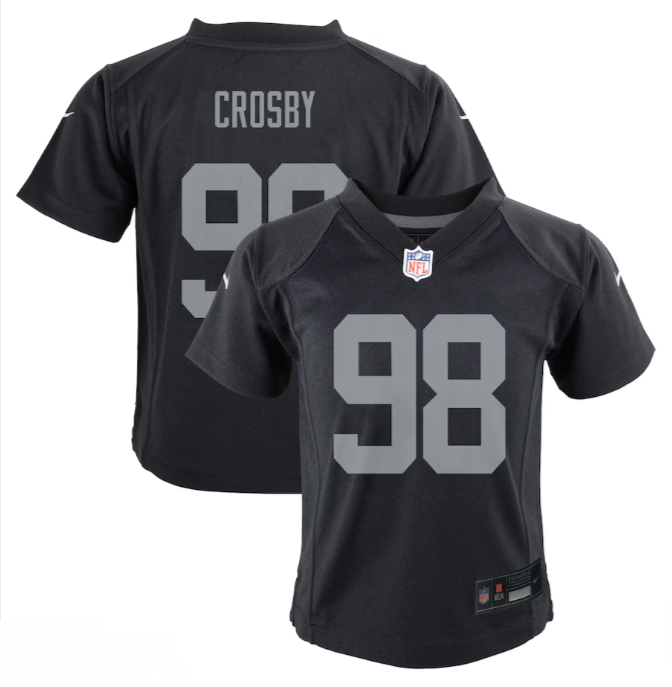 Raiders Toddler Maxx Crosby #98 Jersey Black - THE 4TH QUARTER