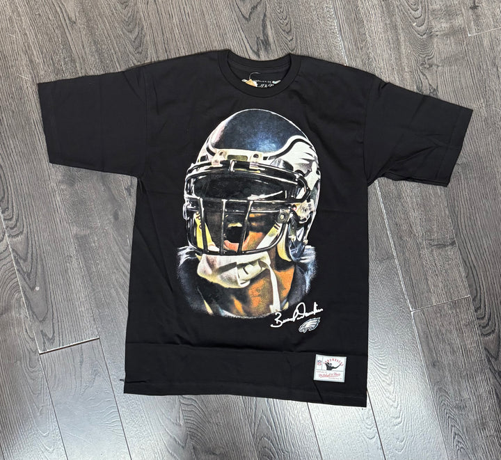 Philadelphia Eagles Mens T-Shirt Mitchell &amp; Ness Big Face Brian Dawkins Tee Black - THE 4TH QUARTER
