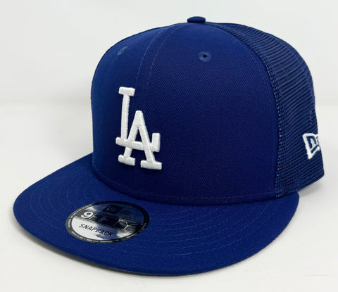 Los Angeles Dodgers Snapback New Era Blue Mesh Trucker Cap Hat Grey UV